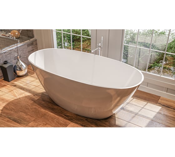 Ванна WHITECROSS Onyx B 160x75 (белый глянец) искусственный камень 0205.160075.100