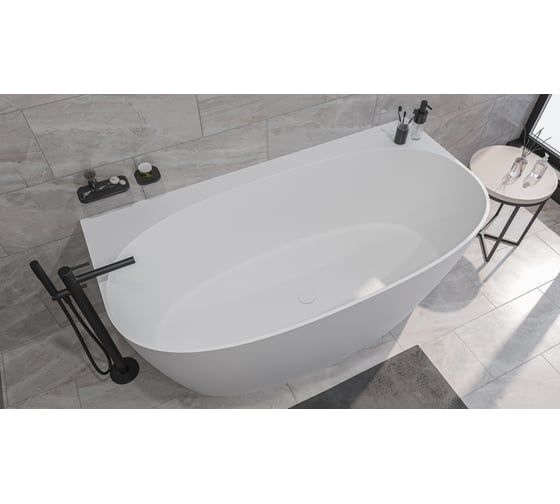 Ванна WHITECROSS Pearl A 155x80 (белый мат) искусственный камень 0214.155080.200