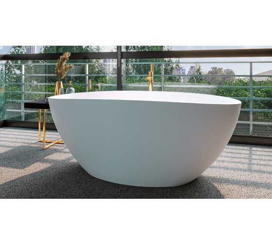 Ванна WHITECROSS Onyx A 160x75 (белый мат) искусственный камень 0204.160075.200