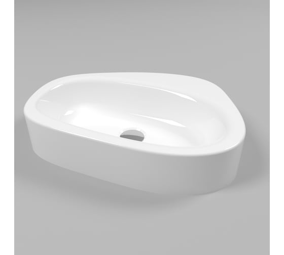 Умывальник WHITECROSS Moonstone D 50x35 см, белый глянец, искусственный камень 0730.050035.100 1