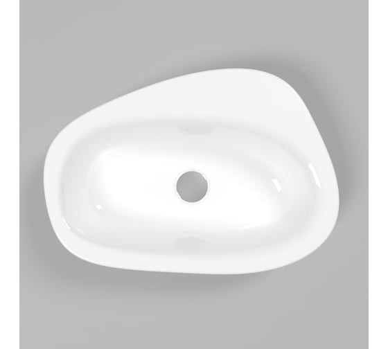 Умывальник WHITECROSS Moonstone D 50x35 см, белый глянец, искусственный камень 0730.050035.100