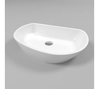 Умывальник WHITECROSS Ametrine 60x37 см, белый глянец, искусственный камень 0718.060037.100