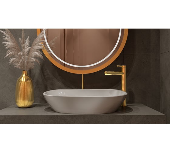 Умывальник WHITECROSS Ametrine 60x37 см, белый глянец, искусственный камень 0718.060037.100