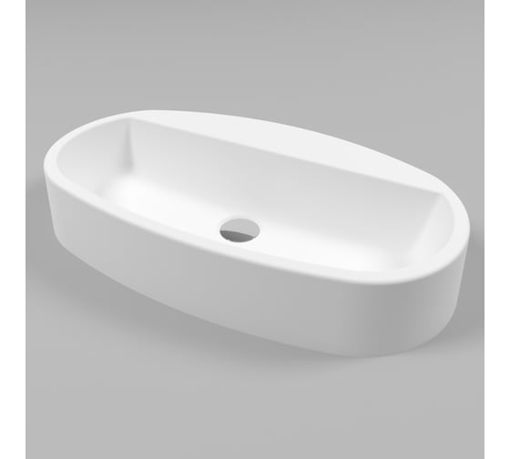 Умывальник WHITECROSS Obsidian D 65x37 см, белый матовый, искусственный камень 0736.065037.200