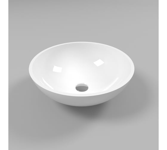 Умывальник WHITECROSS Cornelian D=43 см, белый глянец, искусственный камень 0714.043043.100