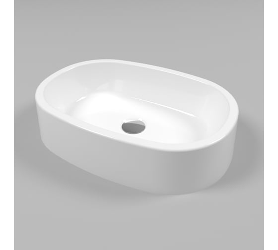 Умывальник WHITECROSS Obsidian A 50x35 см, белый глянец, искусственный камень 0733.050035.100 1