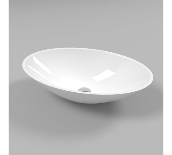 Умывальник WHITECROSS Aquamarine 56x35 см, белый глянец, искусственный камень 0715.056035.100 1