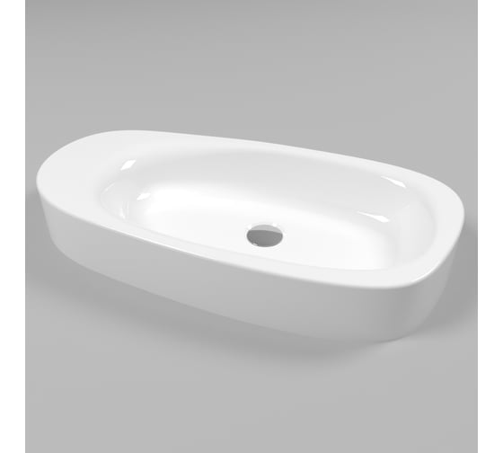 Умывальник WHITECROSS Moonstone F 70x35 см, белый глянец, искусственный камень 0732.070035.100