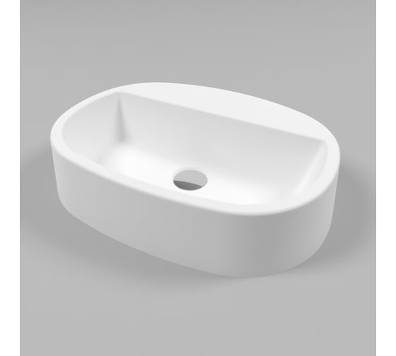 Умывальник WHITECROSS Obsidian B 50x35 см, белый матовый, искусственный камень 0734.050035.200