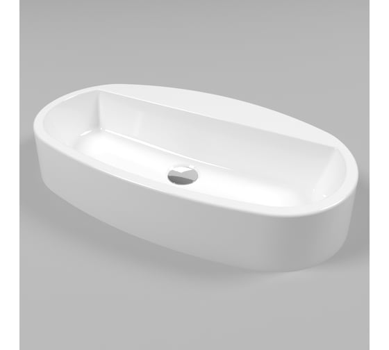 Умывальник WHITECROSS Obsidian D 65x37 см, белый глянец, искусственный камень 0736.065037.100