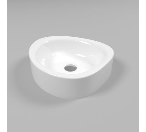 Умывальник WHITECROSS Moonstone A 40x35 см, белый глянец, искусственный камень 0727.040035.100 1