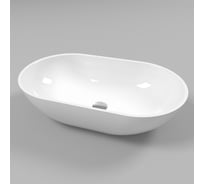Умывальник WHITECROSS Amber 60x35 см, белый глянец, искусственный камень 0716.060035.100
