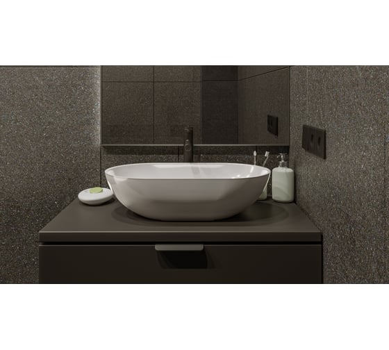 Умывальник WHITECROSS Amber 60x35 см, белый глянец, искусственный камень 0716.060035.100