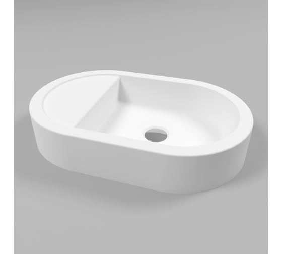 Умывальник WHITECROSS Malachite B 55x35 см, белый матовый, искусственный камень 0722.055035.200