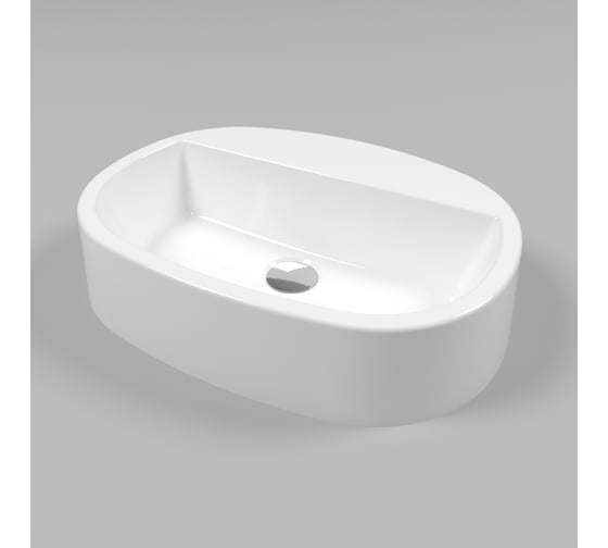 Умывальник WHITECROSS Obsidian B 50x35 см, белый глянец, искусственный камень 0734.050035.100 1