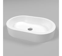 Умывальник WHITECROSS Malachite A 55x35 см, белый глянец, искусственный камень 0721.055035.100