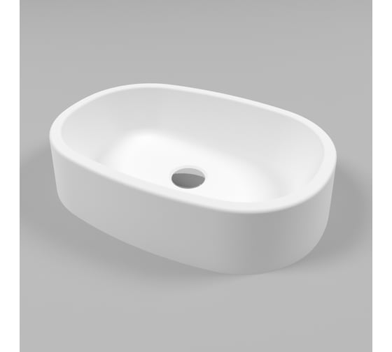 Умывальник WHITECROSS Obsidian A 50x35 см, белый матовый, искусственный камень 0733.050035.200 1