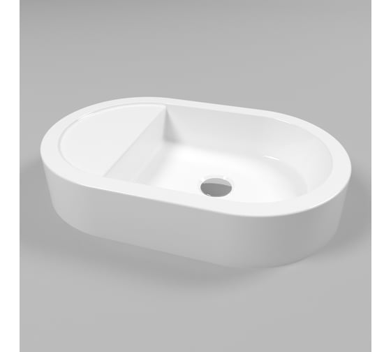 Умывальник WHITECROSS Malachite B 55x35 см, белый глянец, искусственный камень 0722.055035.100