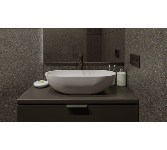 Умывальник WHITECROSS Amber 60x35 см, белый матовый, искусственный камень 0716.060035.200