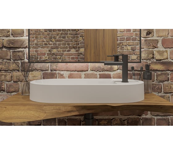 Умывальник WHITECROSS Malachite E 70x35 см, белый матовый, искусственный камень 0725.070035.200