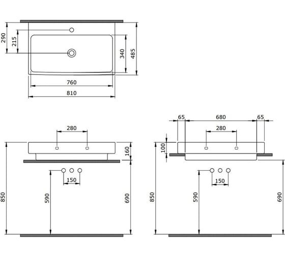 Раковина Berges Strati 81x48.5 см 182007