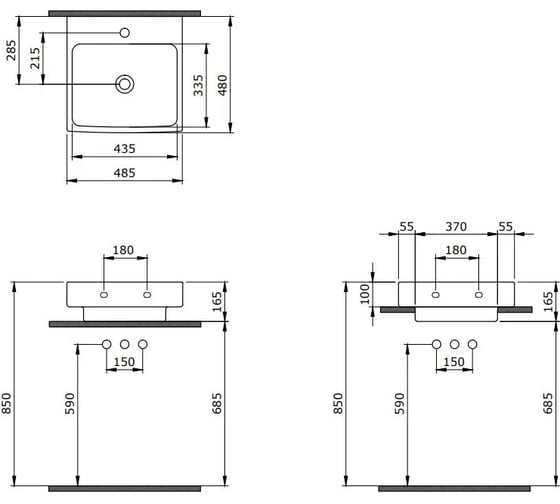 Раковина Berges Strati 48.5x48 см 182005