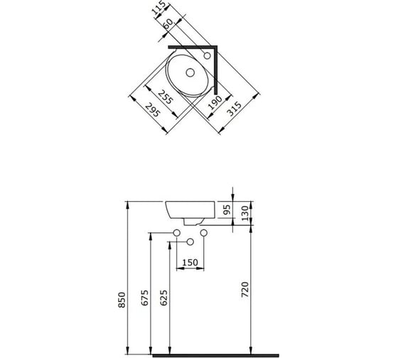 Угловая раковина Berges Small 30 см 182011