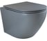 Подвесной унитаз BRONZE DE LUXE SCANDI безободковый, цвет матовый серый, 490x365x370мм (в комплекте с крышкой) 3006-GM 1