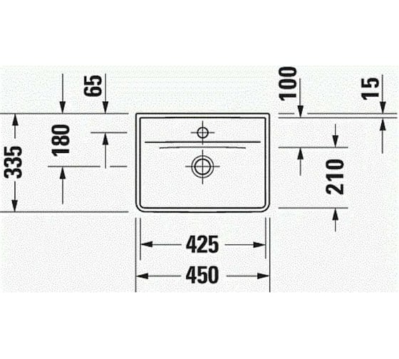 Раковина Duravit d-neo 450x335 мм, навесная 0738450041 00000090439