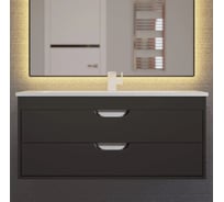 Тумба с раковиной для ванной Uperwood Modul_100 см, подвесная, матовая, черная 393020553