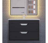 Тумба с раковиной для ванной Uperwood Modul_65 см, подвесная, матовая, черная 393020549