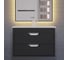 Тумба с раковиной для ванной Uperwood Modul_65 см, подвесная, матовая, черная 393020549 1