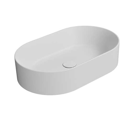 Накладная раковина GSI 60x37x13 без перелива, керамическая, белый матовый bianco matt  945809