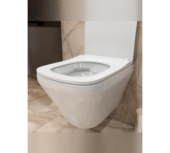 Подвесной унитаз Teymi Kati безободковый, сиденье микролифт T40701 ЦБ-00266825