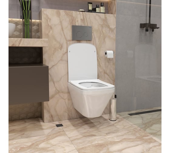 Подвесной унитаз Teymi Kati безободковый, сиденье микролифт T40701 ЦБ-00266825