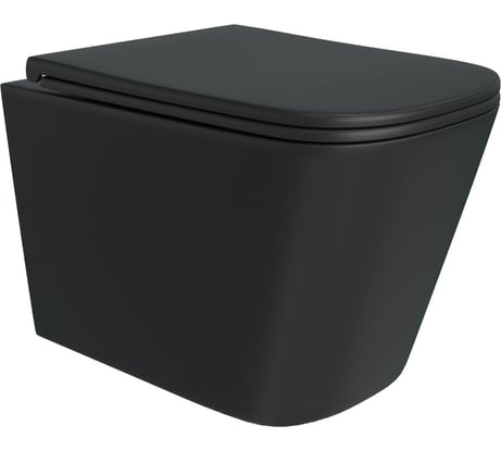 Подвесной унитаз Teymi Helmi S безободковый, сиденье микролифт, черный матовый T40302MB ЦБ-00263650