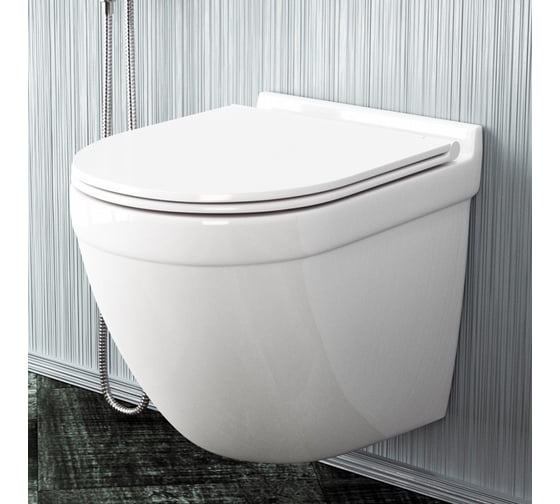 Подвесной унитаз Teymi Iva безободковый, сиденье микролифт T40601 ЦБ-00260332