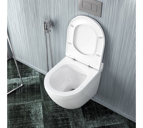 Подвесной унитаз Teymi Iva безободковый, сиденье микролифт T40601 ЦБ-00260332