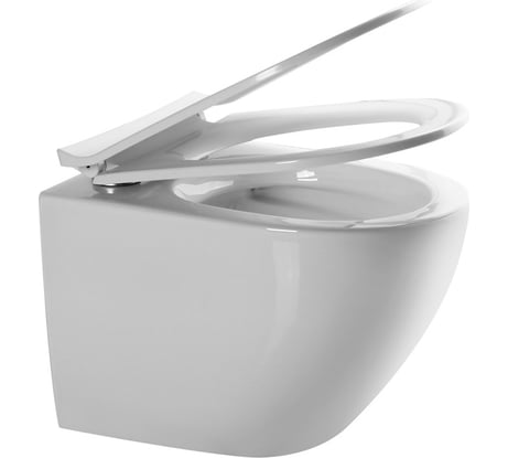 Подвесной унитаз Teymi Lina Media безободковый, сиденье микролифт T40105 ЦБ-00266662