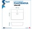 Раковина Teymi Aina 49 накладная, с полочкой под смеситель, белая T50002 ЦБ-00261026 8