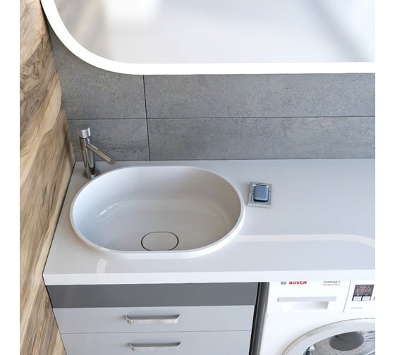 Раковина Teymi Bruks 120x48 левая, литьевой мрамор T50604 ЦБ-00263935