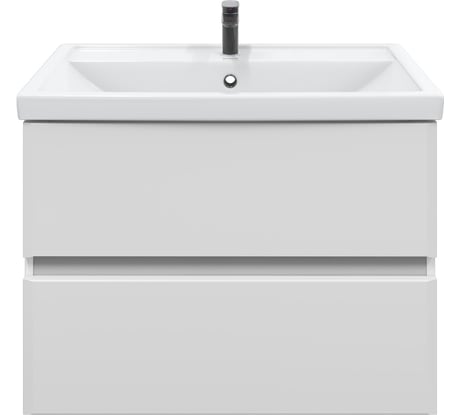 Подвесная тумба Sanstar велья 70 с раковиной фостер 70 (комплект) для ванной комнаты, белая 136.1-1.4.1.КФОС