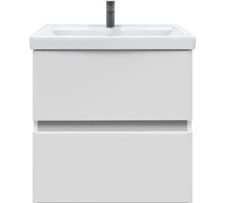 Подвесная тумба Sanstar велья 50 с раковиной фостер 50 (комплект) для ванной комнаты, белая 387.1-1.4.1.КФОС