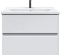 Подвесная тумба Sanstar велья 70 с раковиной миранда 70 (комплект) для ванной комнаты, белая 136.1-1.4.1.КМИР