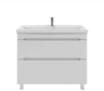 Напольная тумба Sanstar адель 100 с раковиной фостер 100 (комплект) для ванной комнаты белая 385.1-1.4.1.КФОС