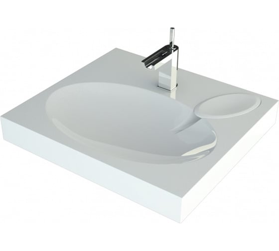Раковина над стиральной машиной Teymi Lori 60x55 (Comfort), литьевой мрамор T50504 ЦБ-00263945