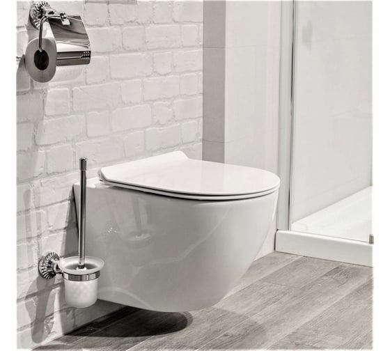 Подвесной унитаз Teymi Lina H безободковый c сиденьем HARO Kano микролифт T40101HARO ЦБ-00260105