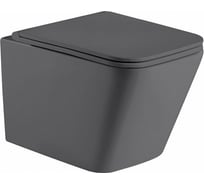 Подвесной унитаз Teymi Helmi безободковый, сиденье микролифт, темно-серый матовый T40301MDG ЦБ-00266993