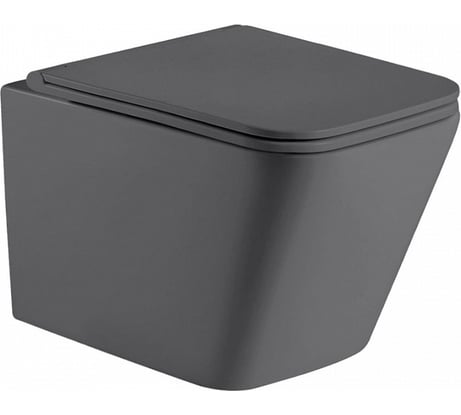 Подвесной унитаз Teymi Helmi безободковый, сиденье микролифт, темно-серый матовый T40301MDG ЦБ-00266993
