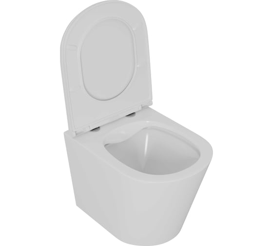 Подвесной унитаз D&K DK Venice DT1026016 комплект, безободковый, 515х355х365 мм, сиденье микролифт, белый DS1021607